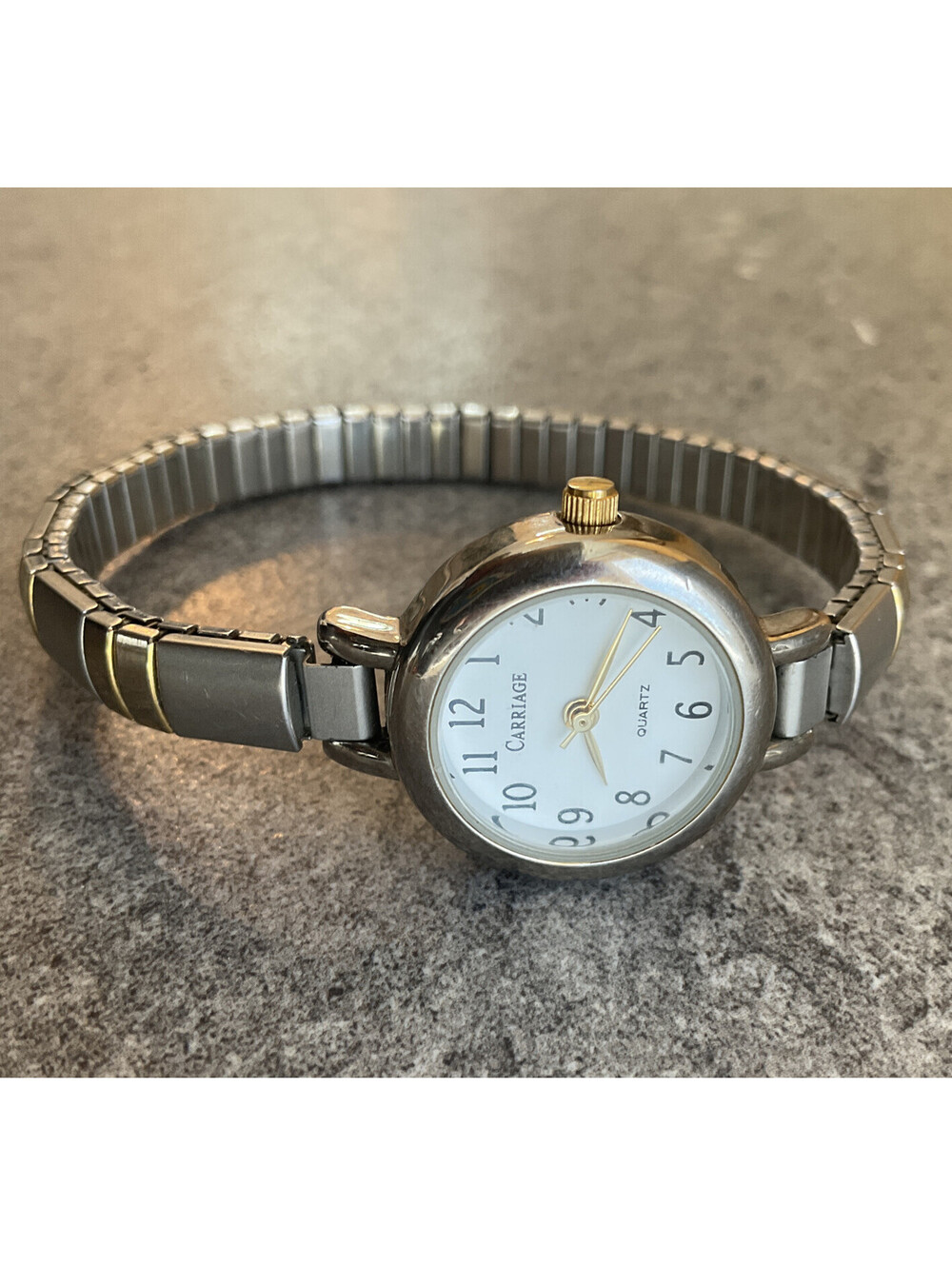 Carriage by Timex Womens Watch Two Tone Case and Band W/White Dial Bin O